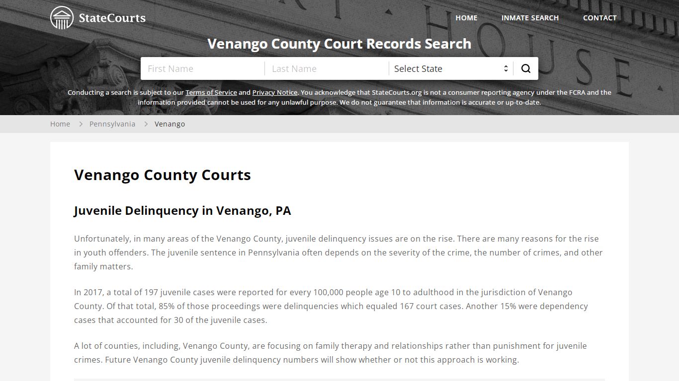 Venango County, PA Courts - Records & Cases - StateCourts